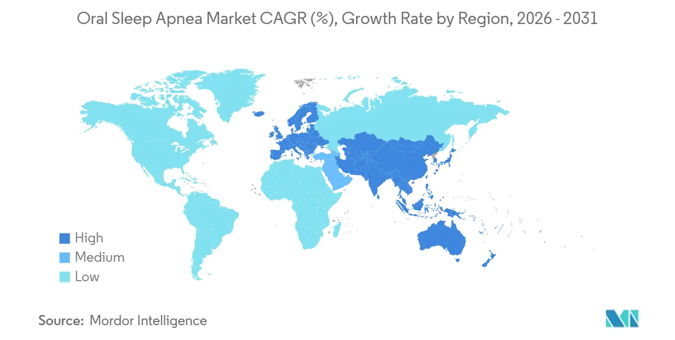 Oral Sleep Apnea Market CAGR (%), Growth Rate by Region