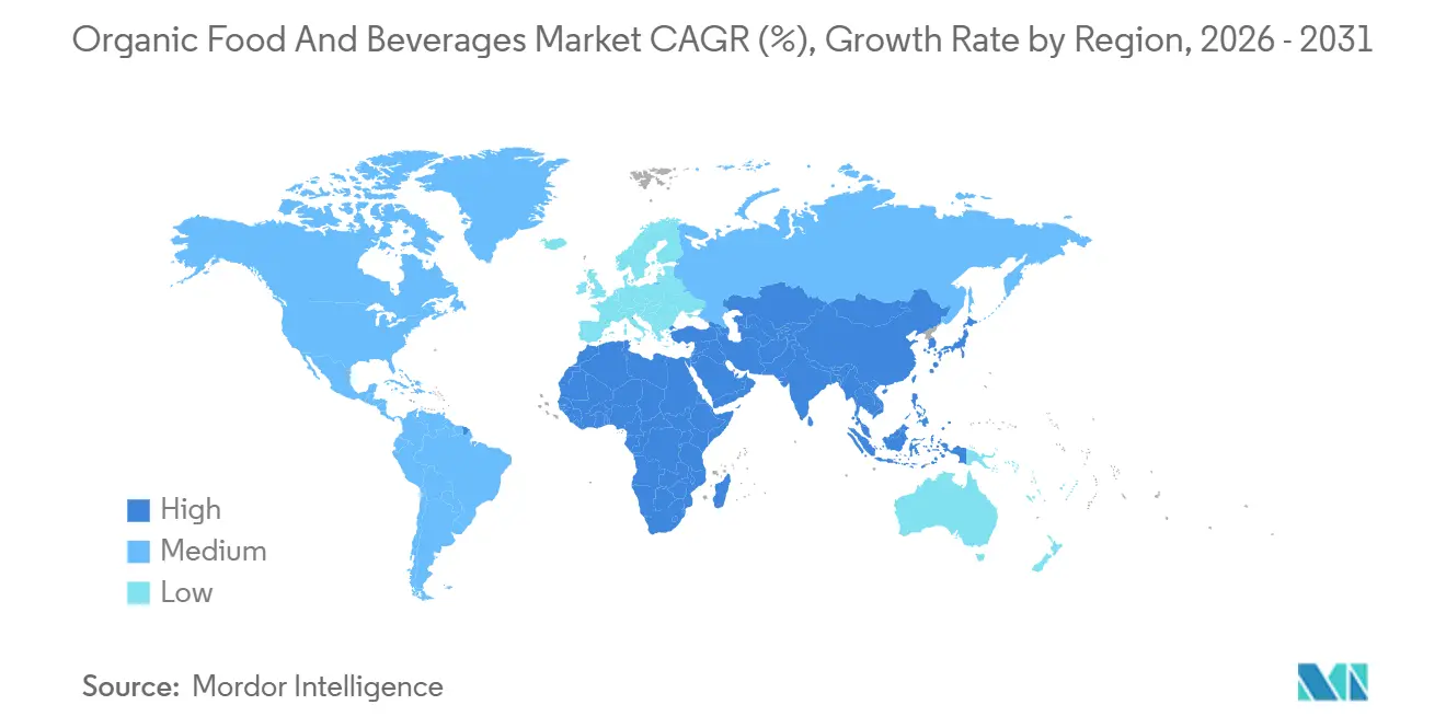 Organic Food and Beverages Market Growth Rate by Region