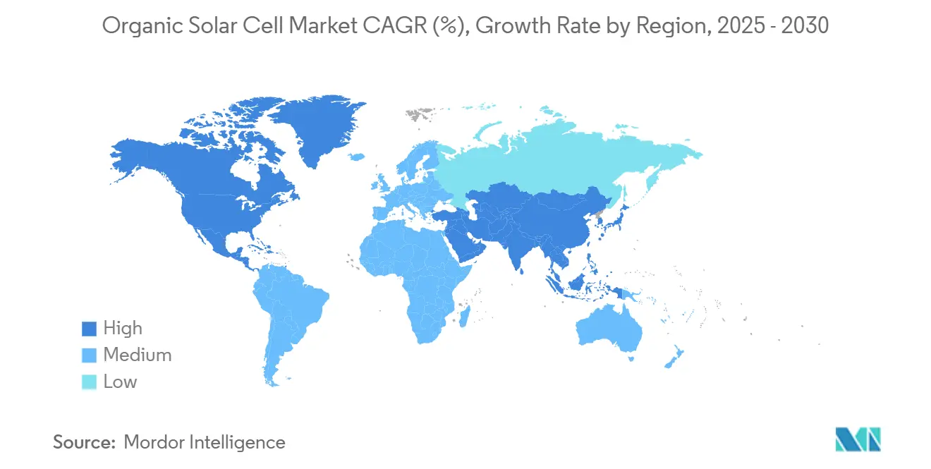 Organic Solar Cell Market CAGR (%), Growth Rate by Region