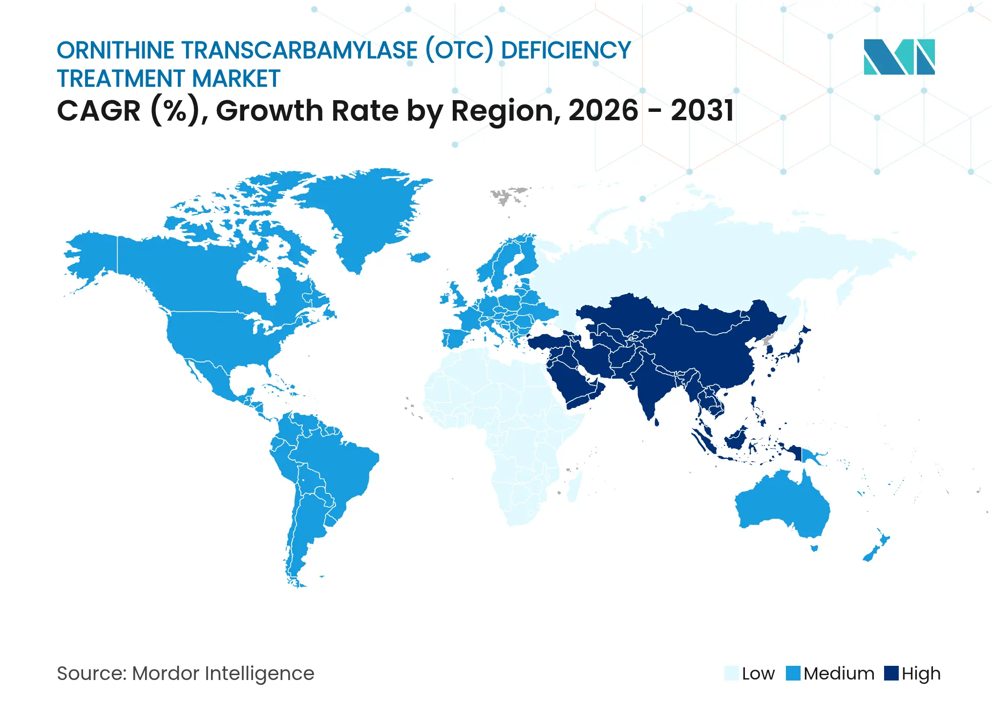 Ornithine Transcarbamylase (OTC) Deficiency Treatment Market CAGR (%), Growth Rate by Region