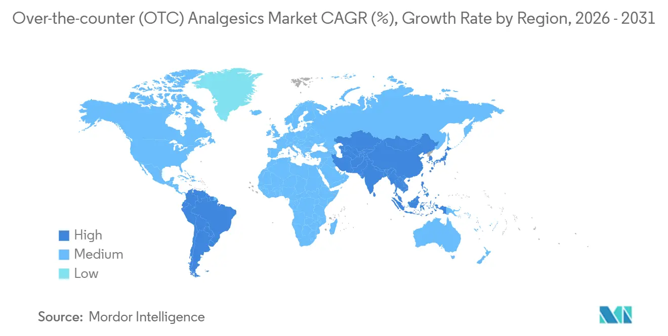 Over-the-counter (OTC) Analgesics Market CAGR (%), Growth Rate by Region