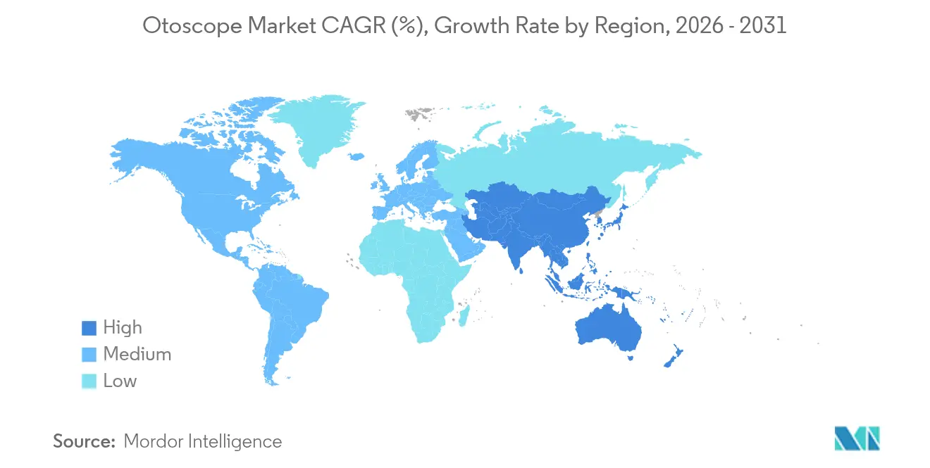 Otoscope Market CAGR (%), Growth Rate by Region