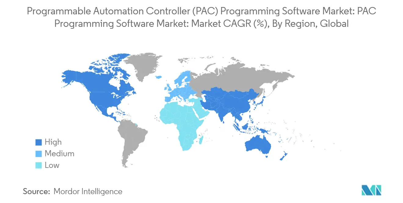 Programmable Automation Controller (PAC) Programming Software Market: PAC Programming Software Market: Market CAGR (%), By Region, Global