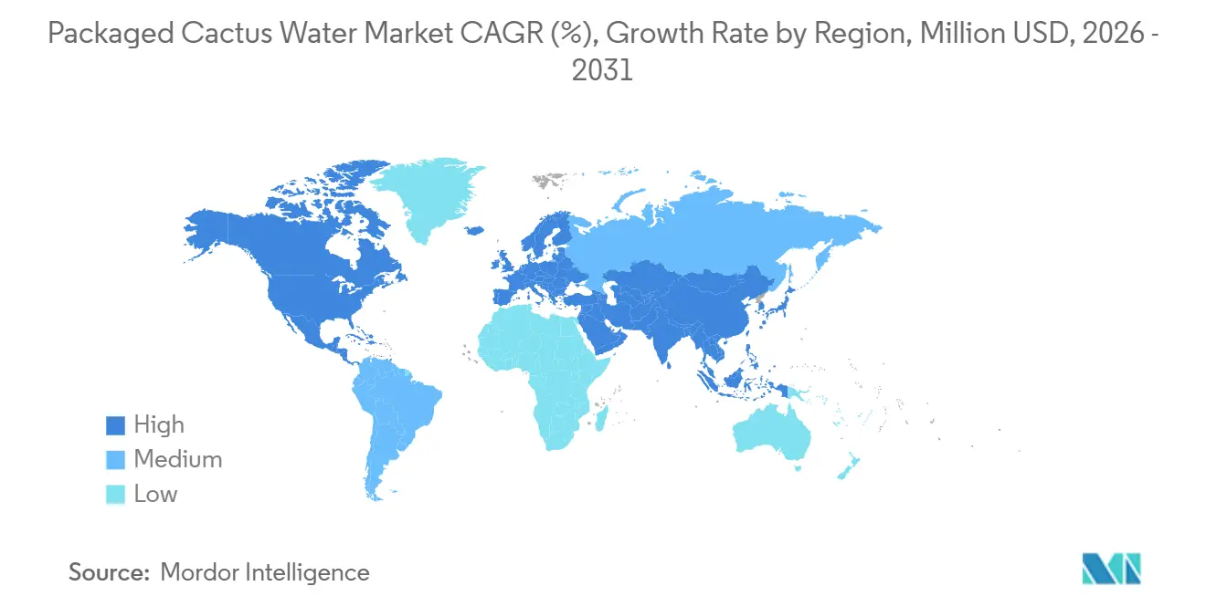 Packaged Cactus Water Market Growth Rate by Region