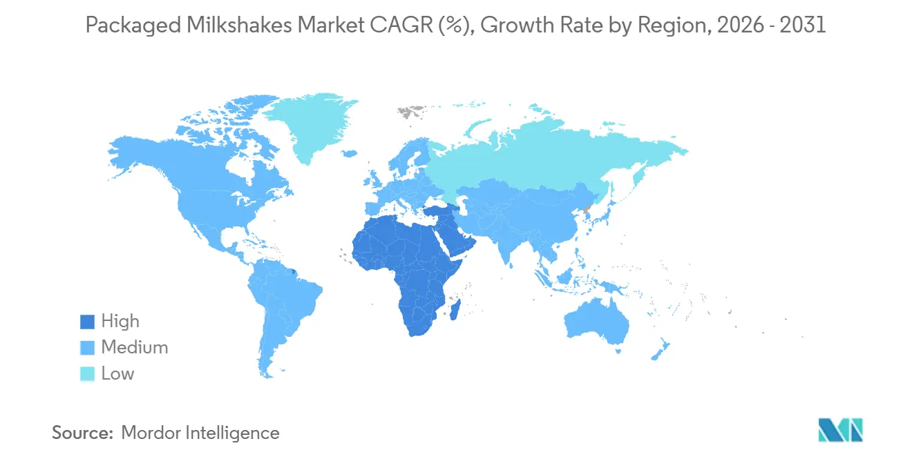 Packaged Milkshakes Market Growth Rate by Region