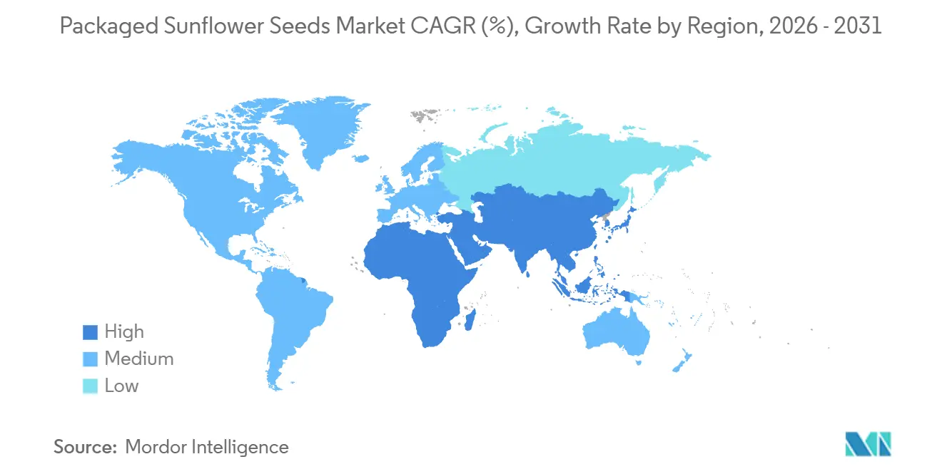 Packaged Sunflower Seeds Market Growth Rate by Region
