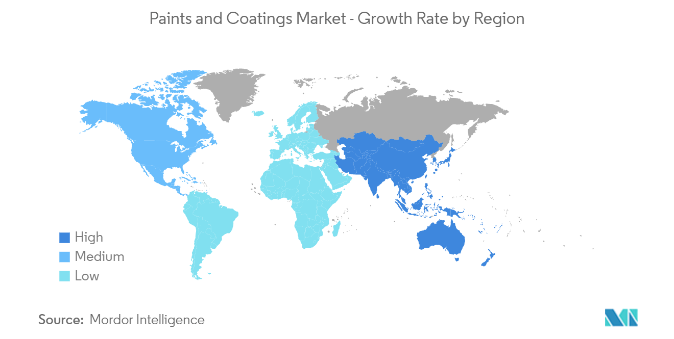 Paints And Coatings Market: Paints and Coatings Market - Growth Rate by Region