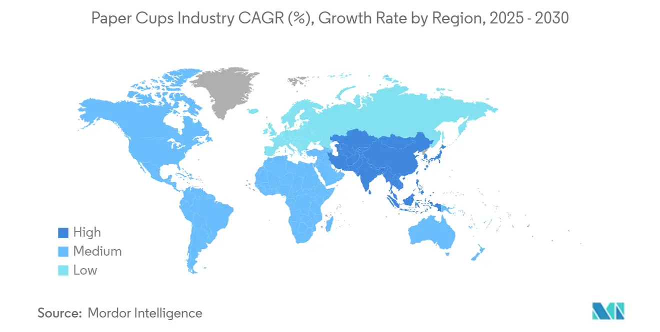 Paper Cups Industry CAGR (%), Growth Rate by Region