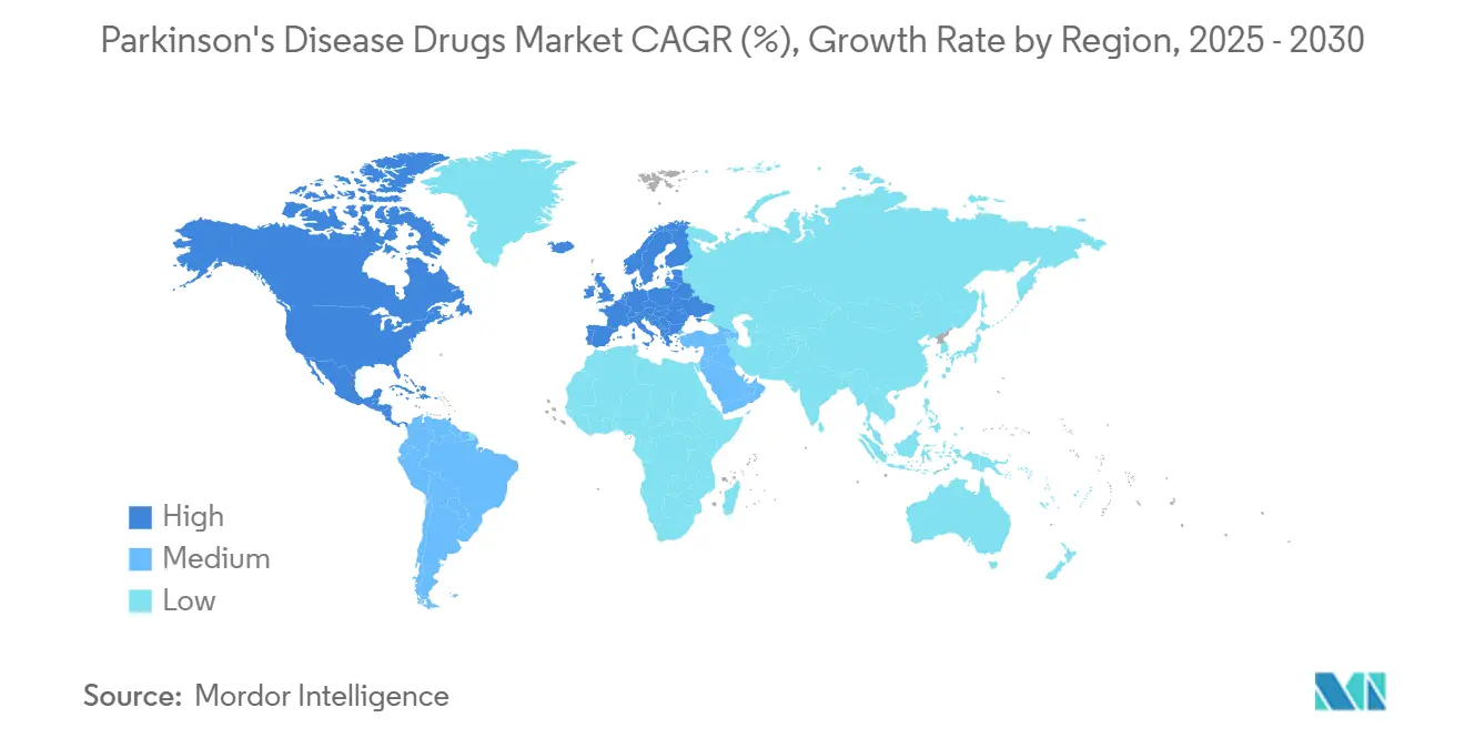 Parkinson's Disease Drugs Market CAGR (%), Growth Rate by Region