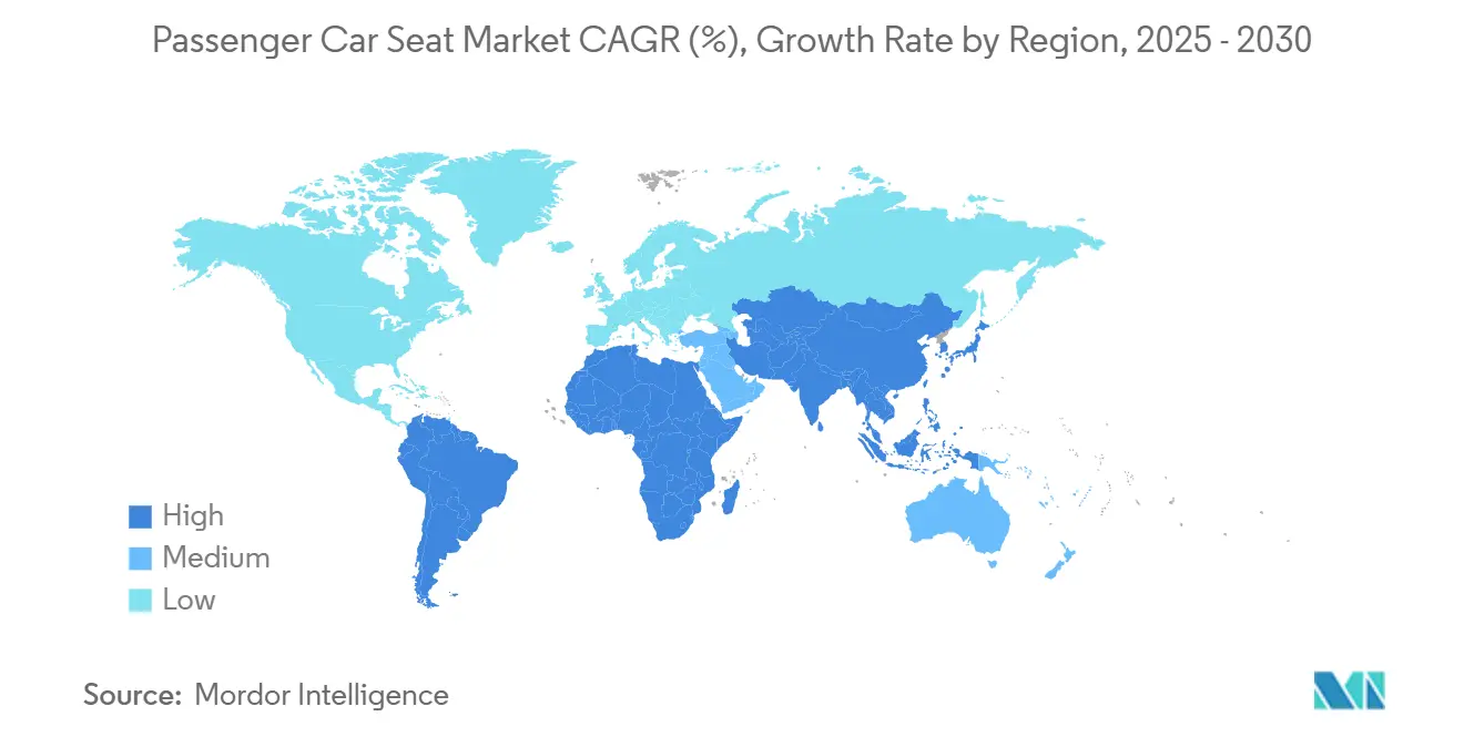 Passenger Car Seat Market CAGR (%), Growth Rate by Region