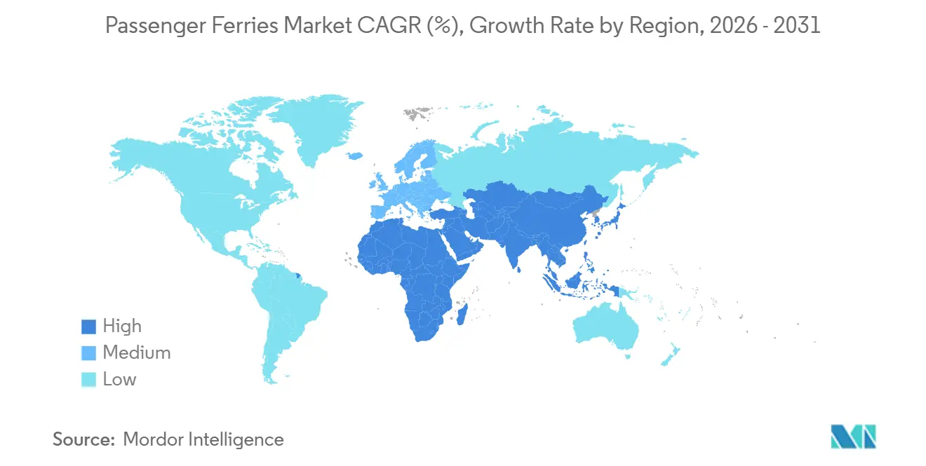 Passenger Ferries Market CAGR (%), Growth Rate by Region