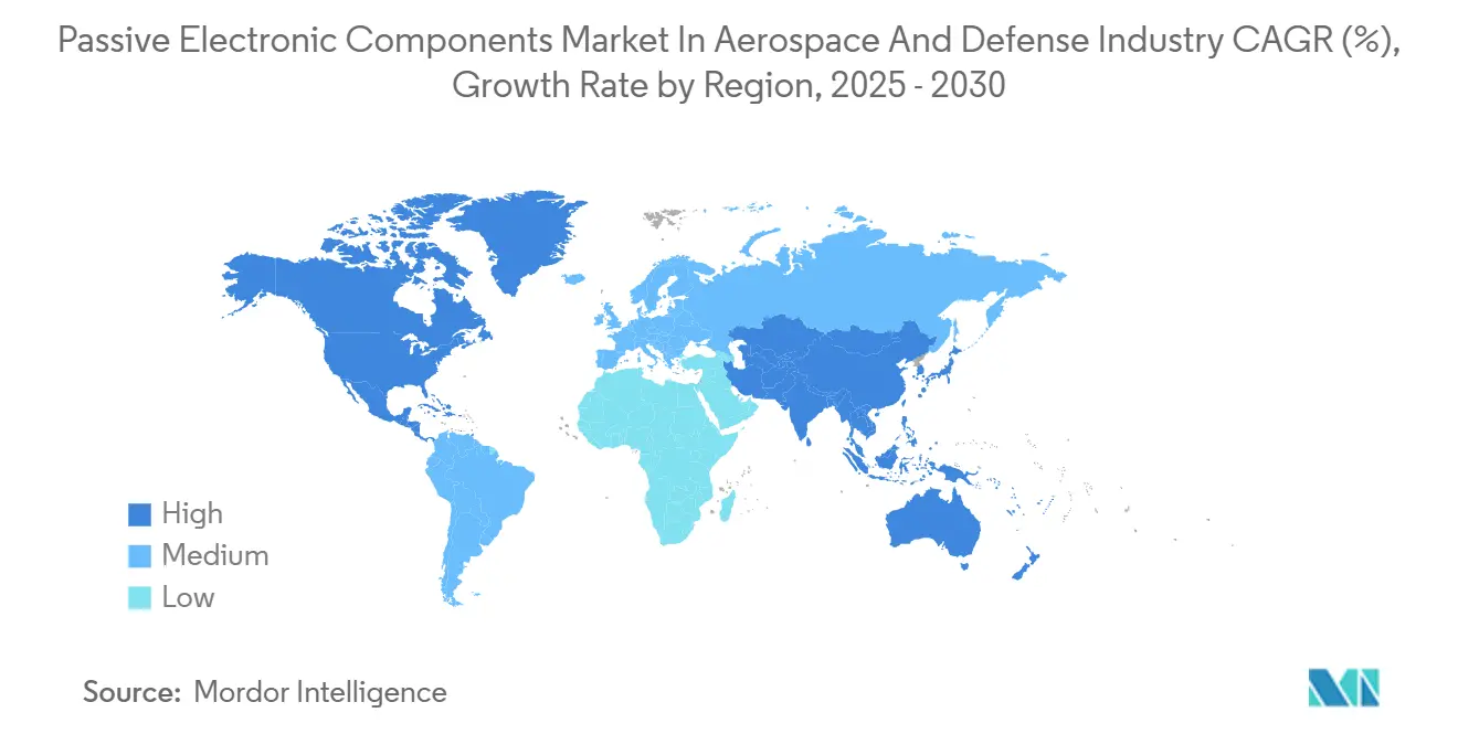 Passive Electronic Components Market In Aerospace And Defense Industry CAGR (%), Growth Rate by Region