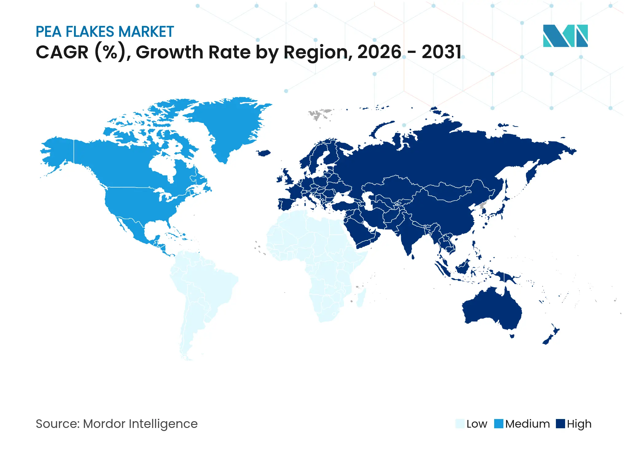 Pea Flakes Market CAGR (%), Growth Rate by Region