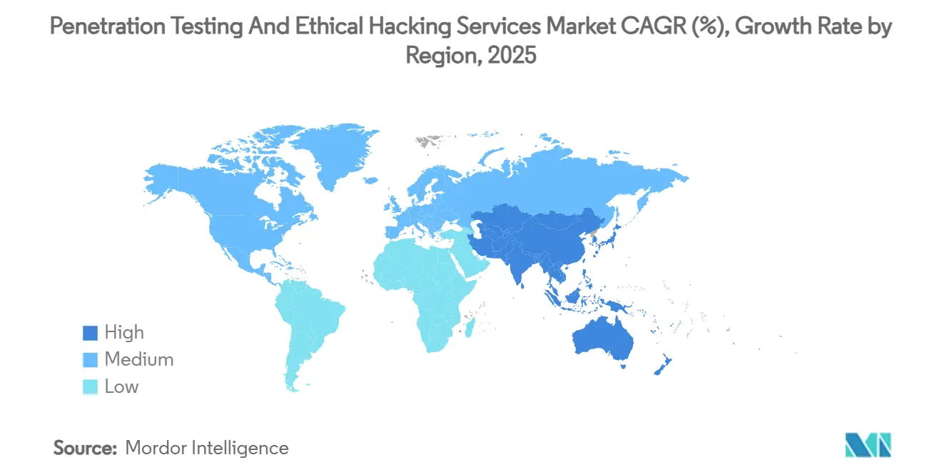 Penetration Testing and Ethical Hacking Services Market Growth Rate by Region