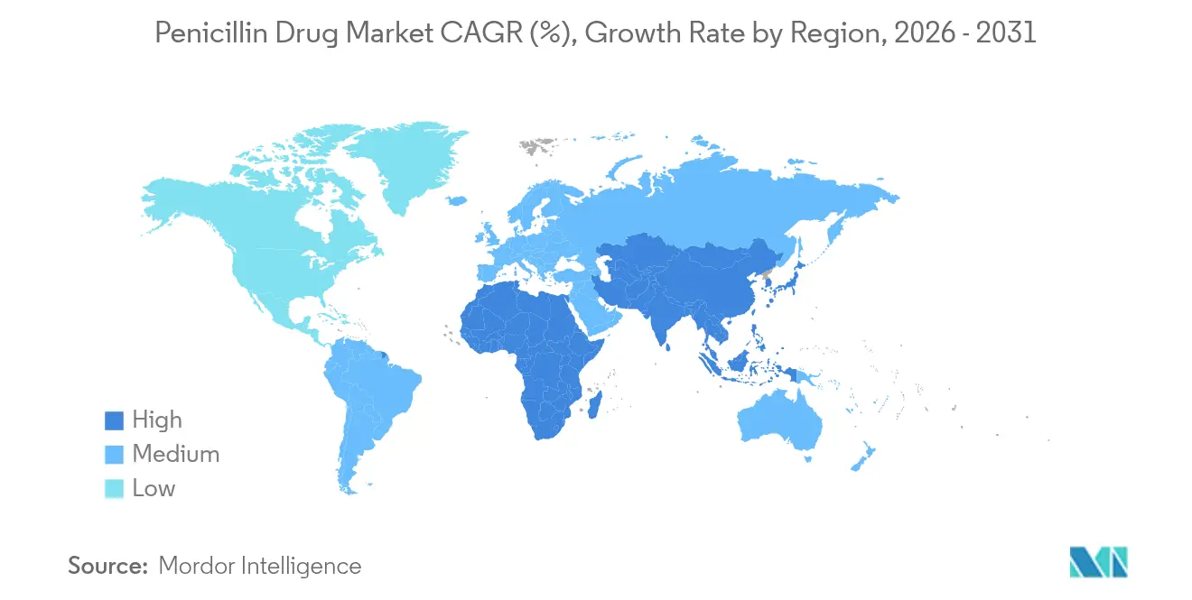 Penicillin Drug Market CAGR (%), Growth Rate by Region