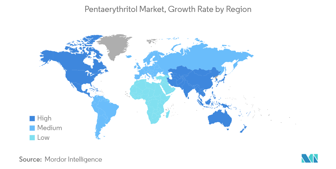 Pentaerythritol Market, Growth Rate by Region