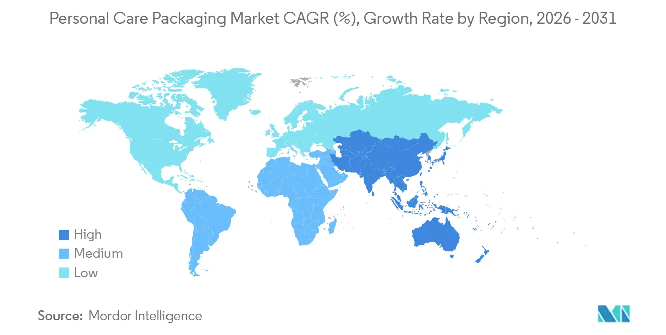 Personal Care Packaging Market CAGR (%), Growth Rate by Region