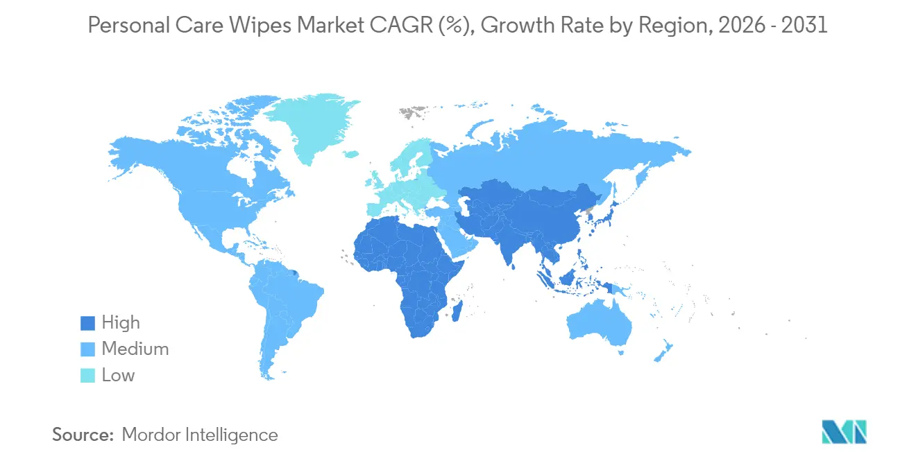 Personal Care Wipes Market CAGR (%), Growth Rate by Region