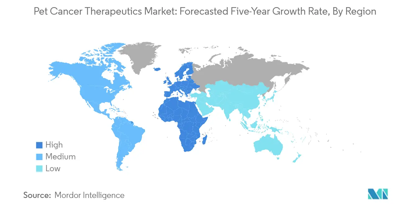 Market Analysis of Pet Cancer Therapeutics Market: Forecasted Growth Rate by Region