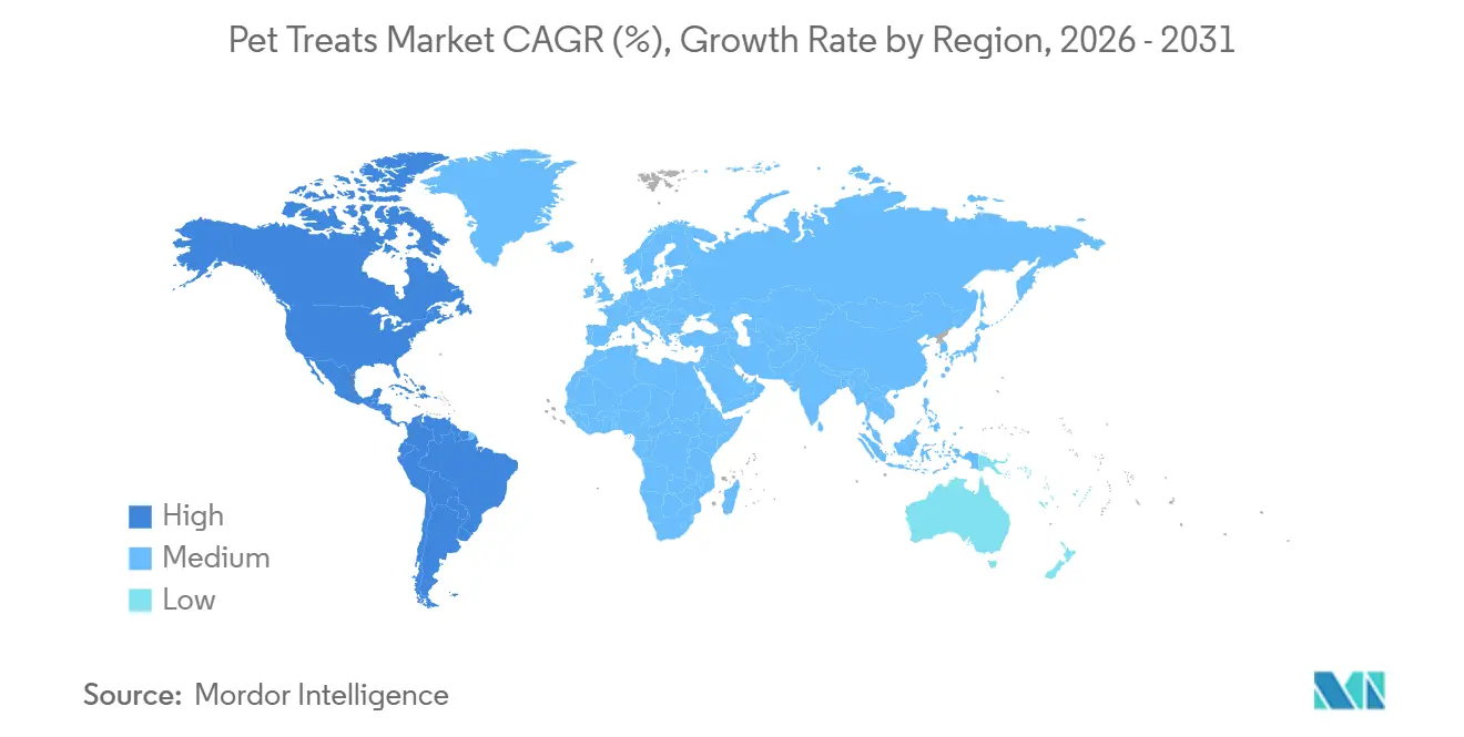 Pet Treats Market CAGR (%), Growth Rate by Region
