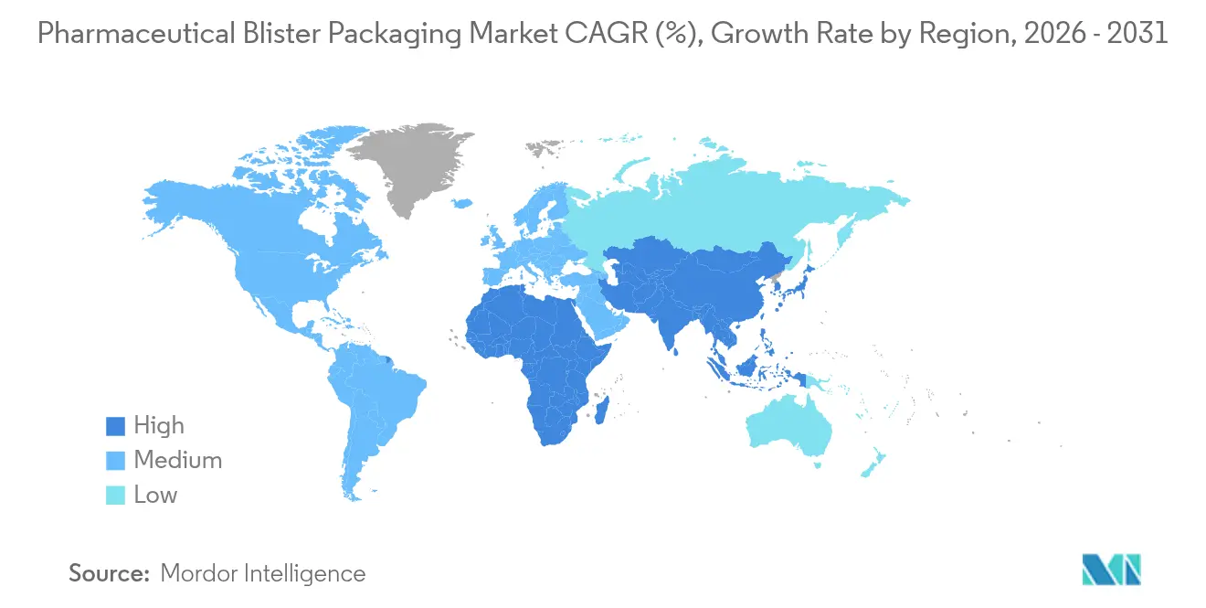 Pharmaceutical Blister Packaging Market CAGR (%), Growth Rate by Region