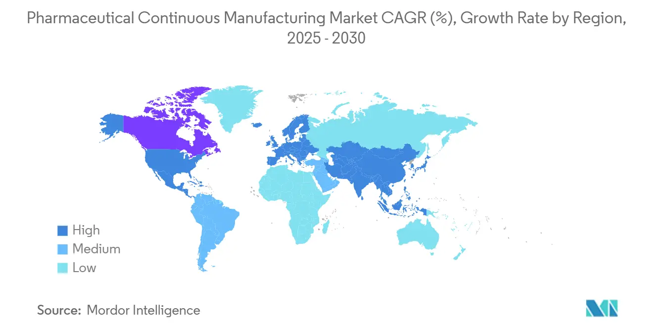 Pharmaceutical Continuous Manufacturing Market CAGR (%), Growth Rate by Region