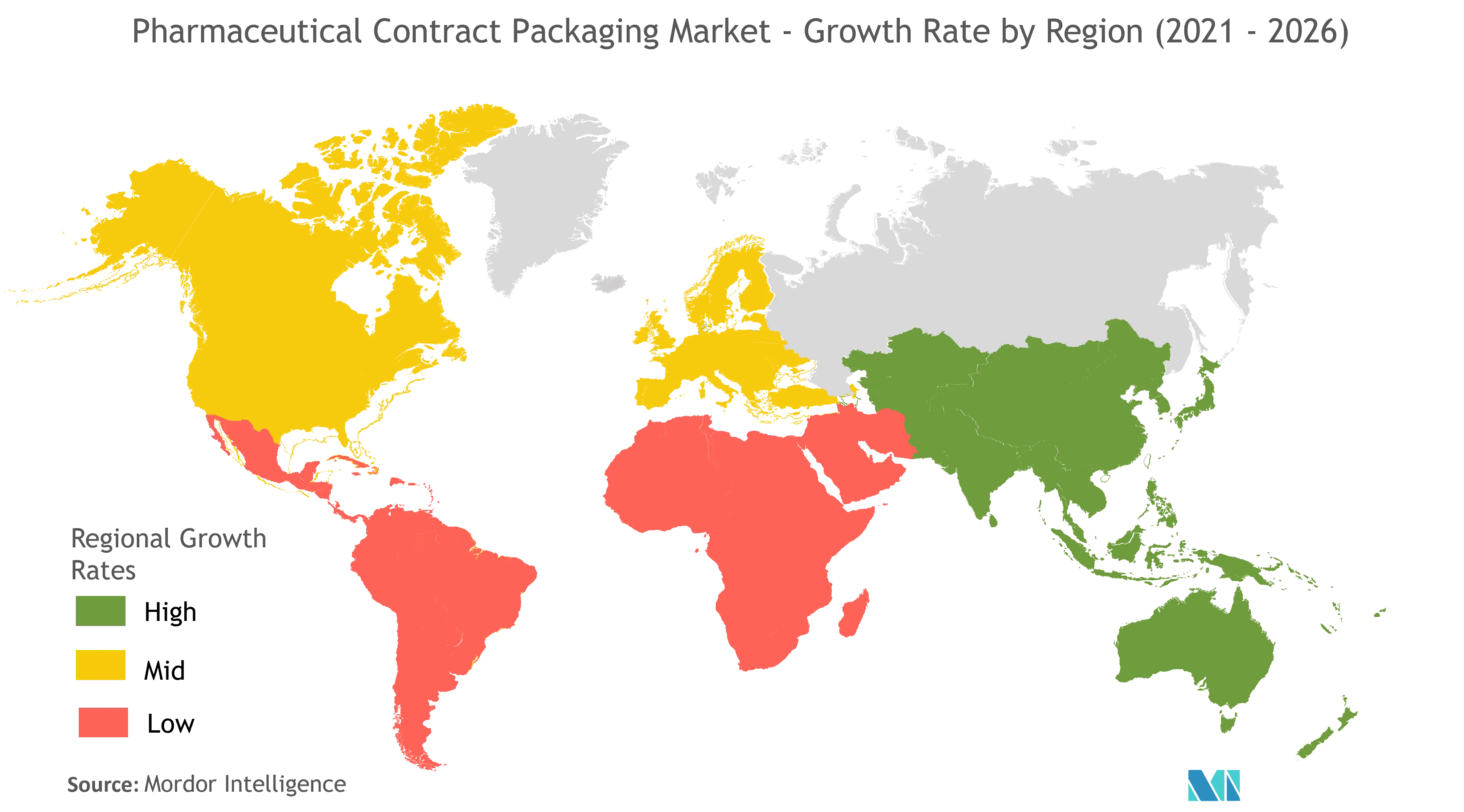 Pharmaceutical Contract Packaging Market : Growth Rate by Region (2021-2026)