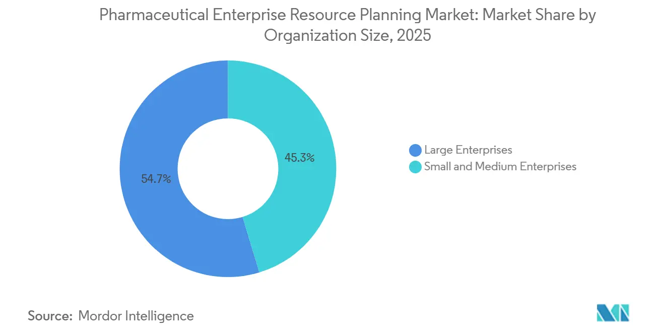 Pharmaceutical Enterprise Resource Planning Market: Market Share by Organization Size
