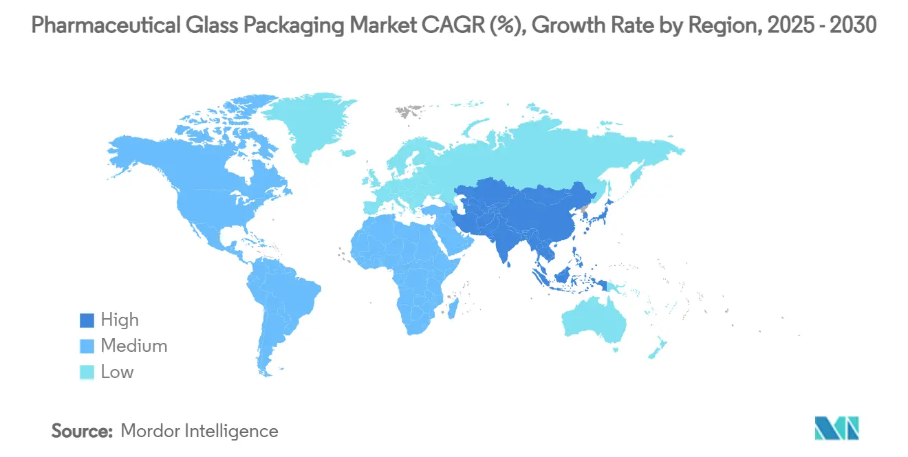 Pharmazeutisch Glas Verpackung Markt CAGR (%), Wachstumsrate nach Region