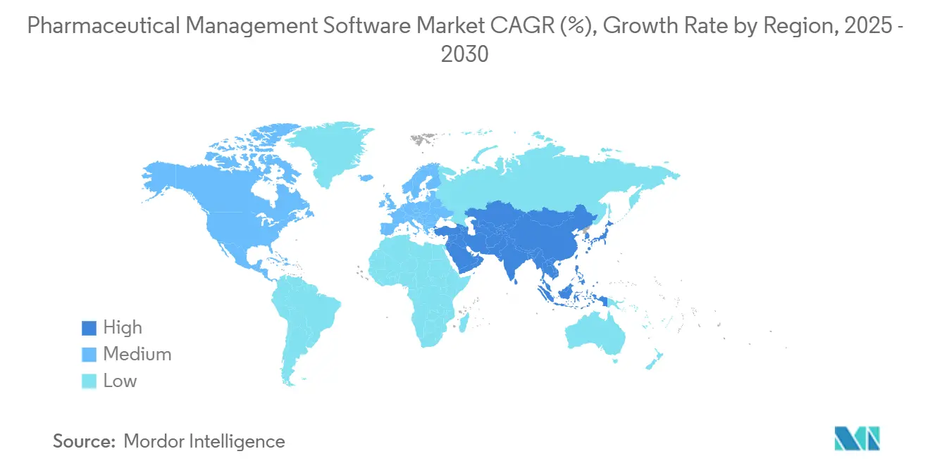 Pharmaceutical Management Software Market CAGR (%), Growth Rate by Region
