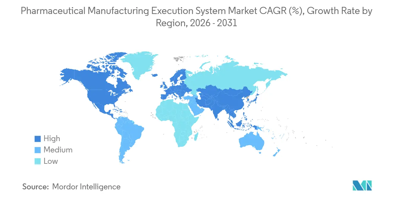Pharmaceutical Manufacturing Execution System Market CAGR (%), Growth Rate by Region