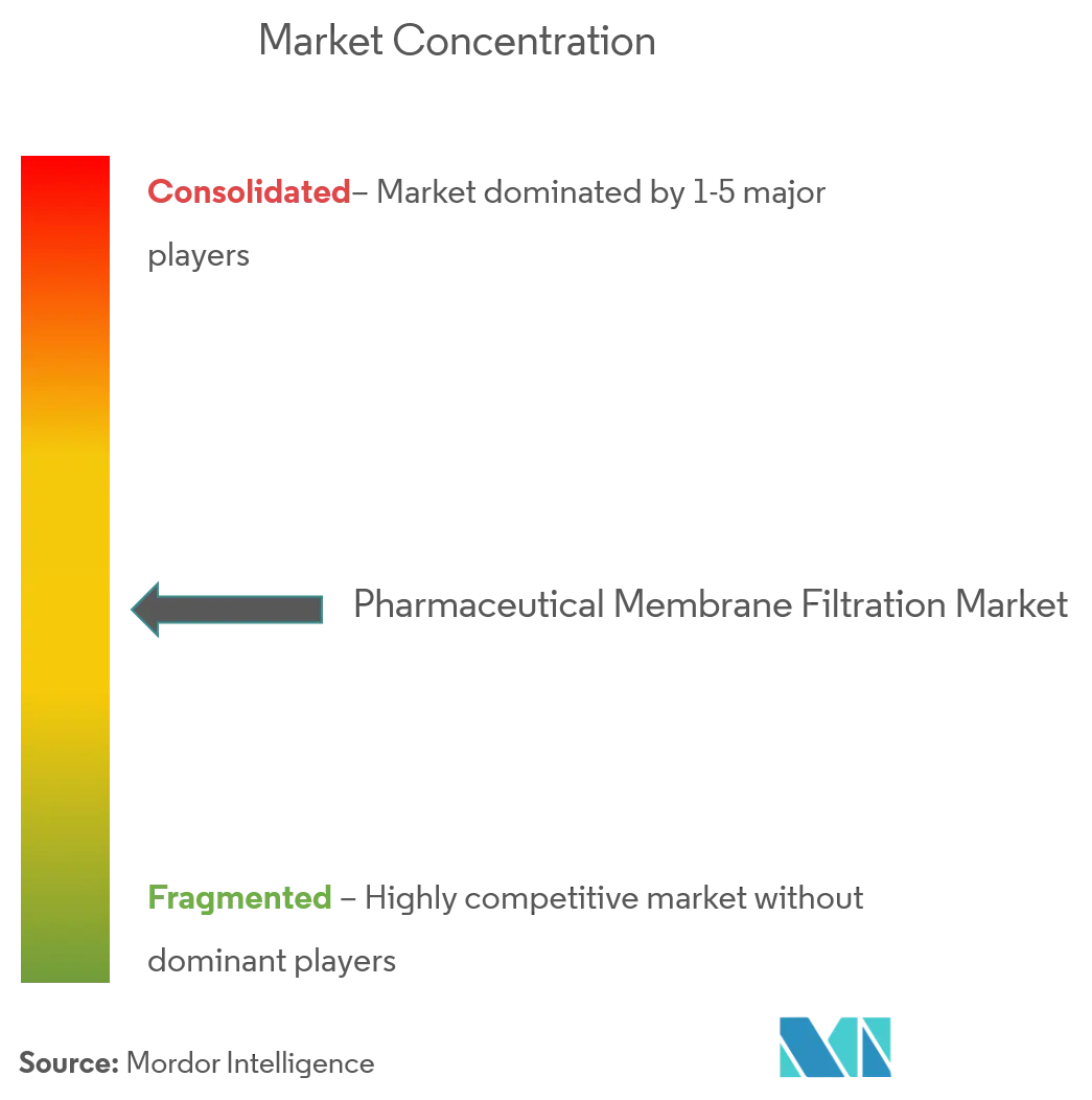 Concentración del mercado de filtración por membrana farmacéutica