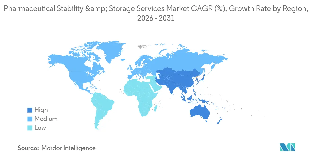 Pharmaceutical Stability & Storage Services Market CAGR (%), Growth Rate by Region