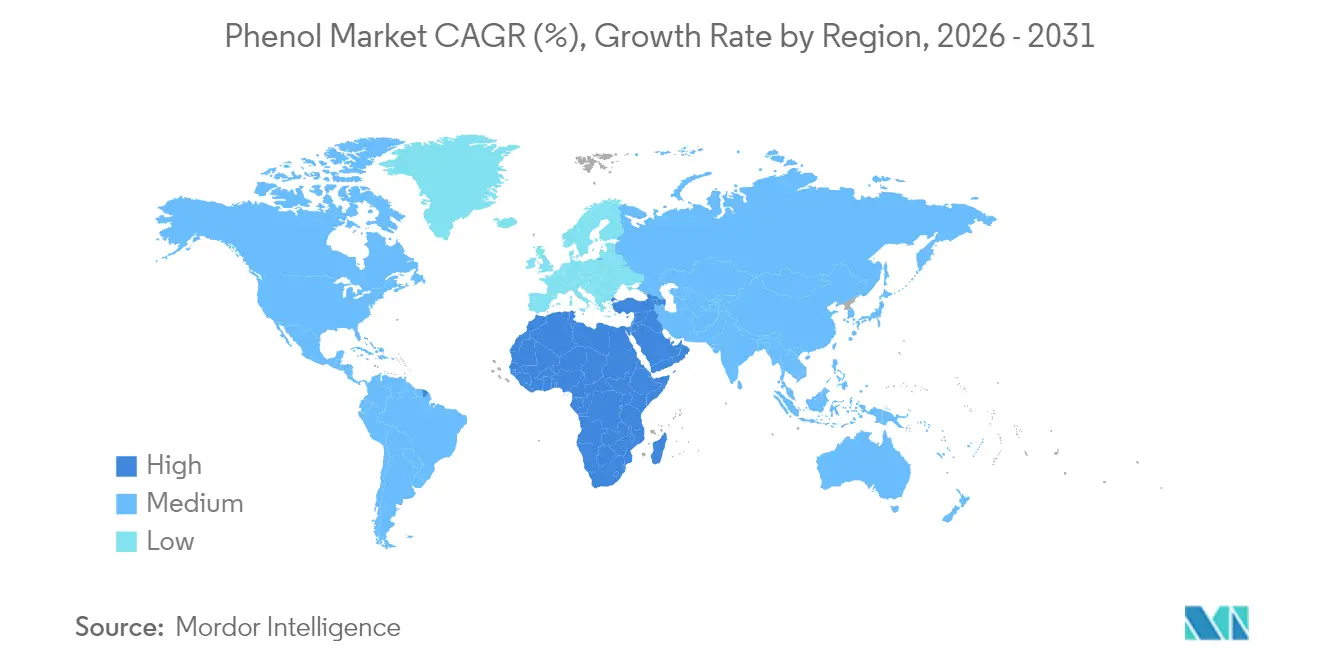 Phenol Market CAGR (%), Growth Rate by Region