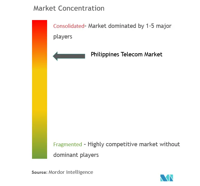 フィリピンテレコム市場集中度