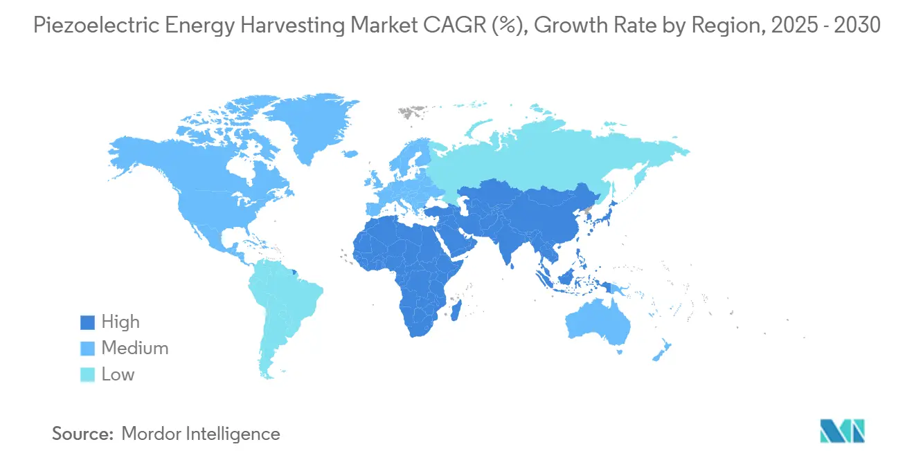 Piezoelectric Energy Harvesting Market CAGR (%), Growth Rate by Region