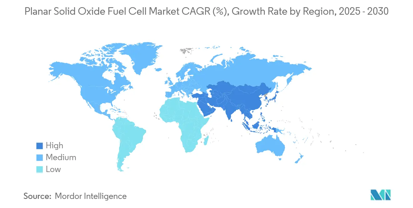 Planar Solid Oxide Fuel Cell Market CAGR (%), Growth Rate by Region