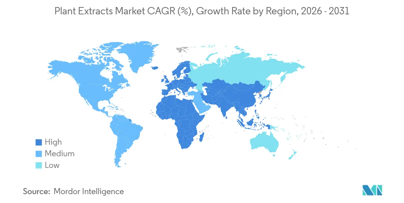 Plant Extracts Market CAGR (%), Growth Rate by Region