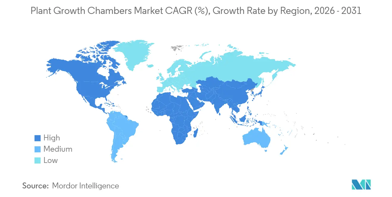 Plant Growth Chambers Market CAGR (%), Growth Rate by Region