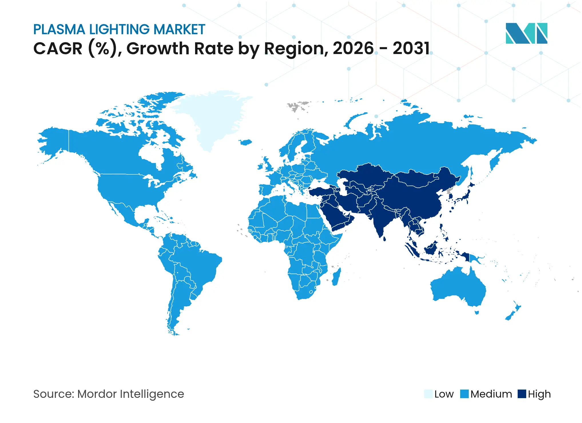 Plasma Lighting Market CAGR (%), Growth Rate by Region