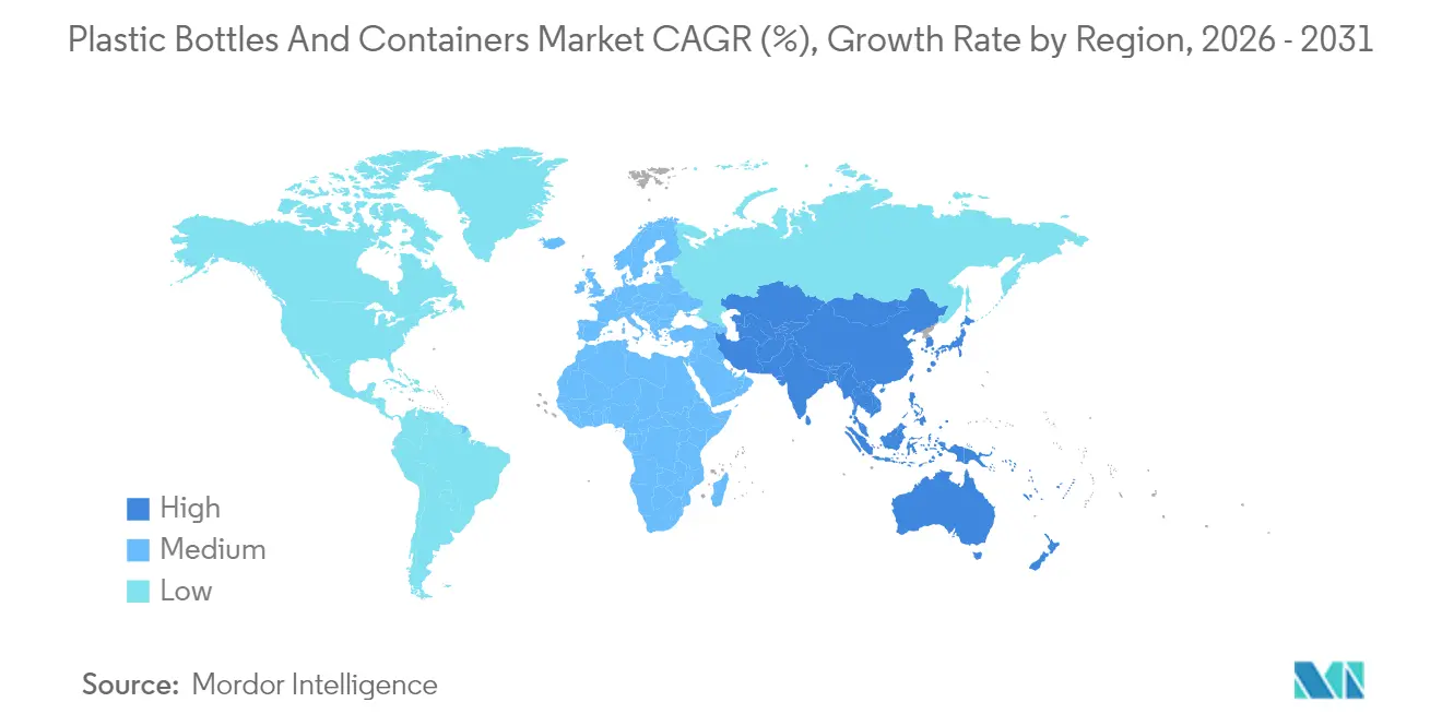 Plastic Bottles And Containers Market CAGR (%), Growth Rate by Region