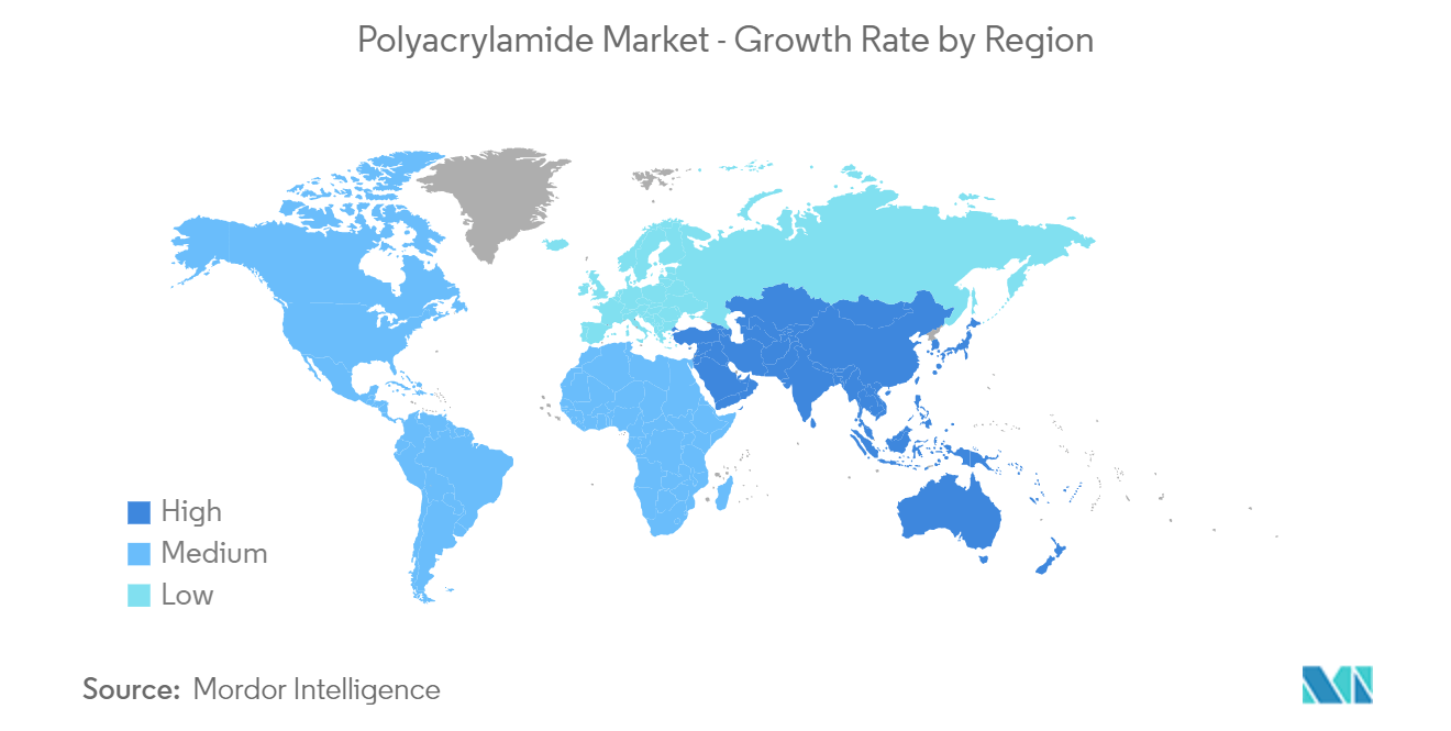 سوق بولي أكريلاميد معدل النمو حسب المنطقة