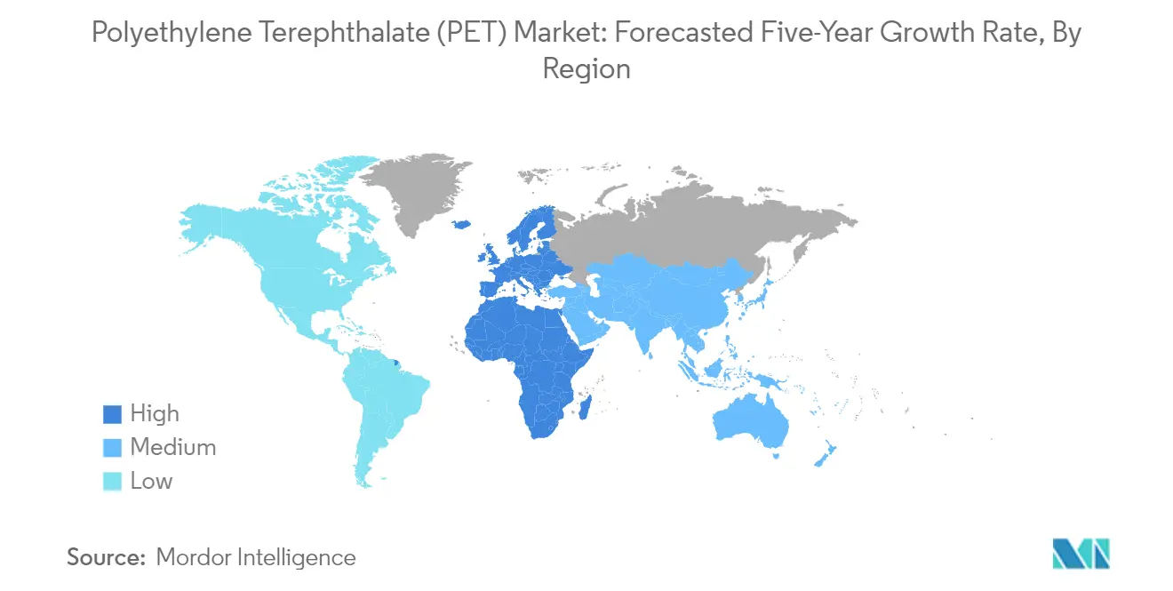 폴리에틸렌 테레프탈레이트(온라인카지노) 시장 분석: 지역별 예상 성장률