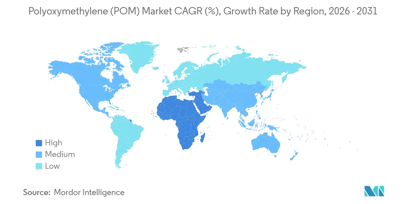 Polyoxymethylene (POM) Market CAGR (%), Growth Rate by Region