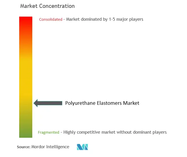 Concentración del mercado de elastómeros de poliuretano