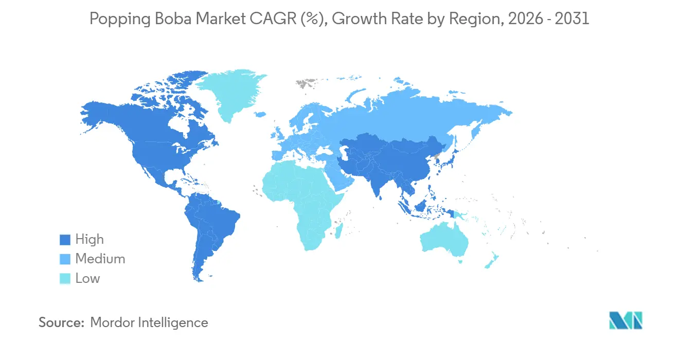 Popping Boba Market CAGR (%), Growth Rate by Region