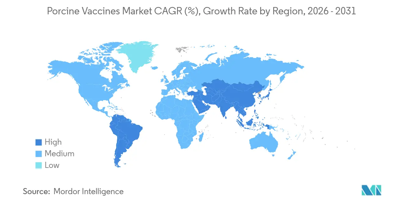 Porcine Vaccines Market CAGR (%), Growth Rate by Region