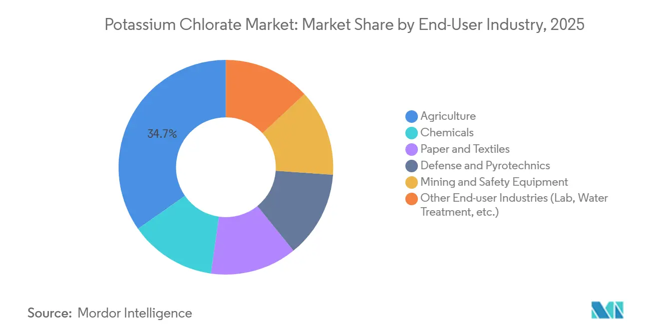 Potassium Chlorate Market Share by End-User Industry, 2025