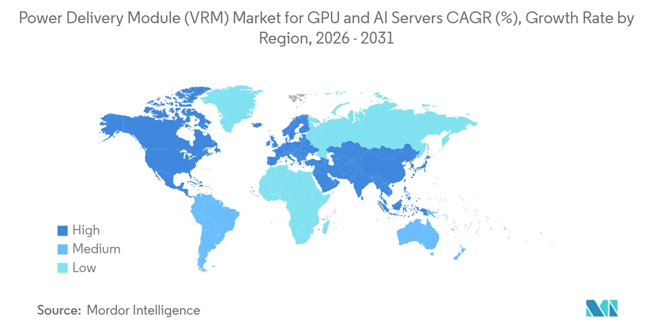 Stromversorgungsmodul (VRM) für GPU- und KI-Server – Marktwachstumsrate nach Region