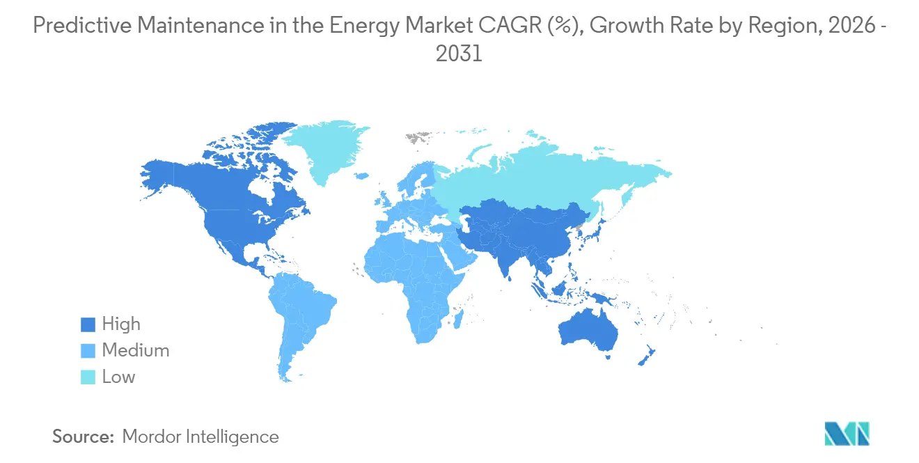 Predictive Maintenance in the Energy Market CAGR (%), Growth Rate by Region